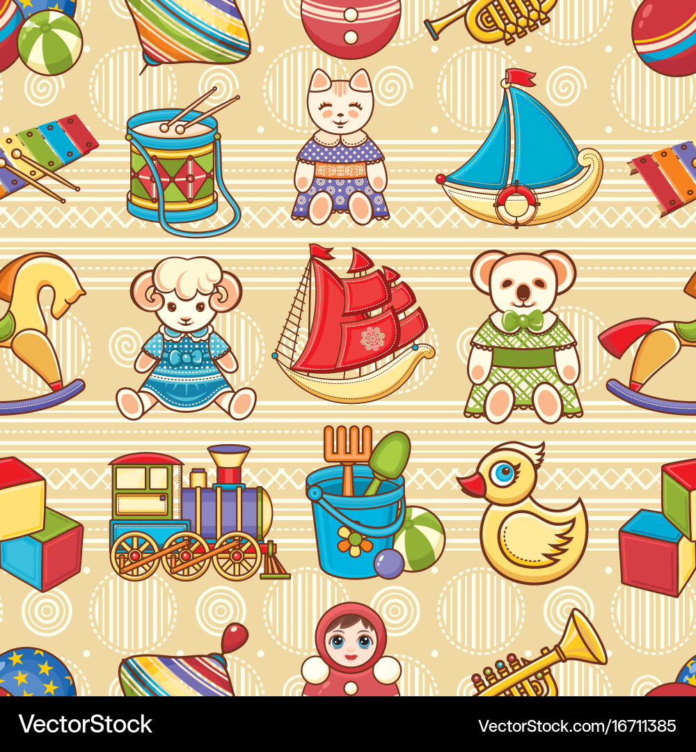 Child toy seamless pattern design element vector image
