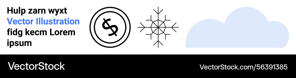 Dollar coin snowflake pattern and cloud shapes Vector Image