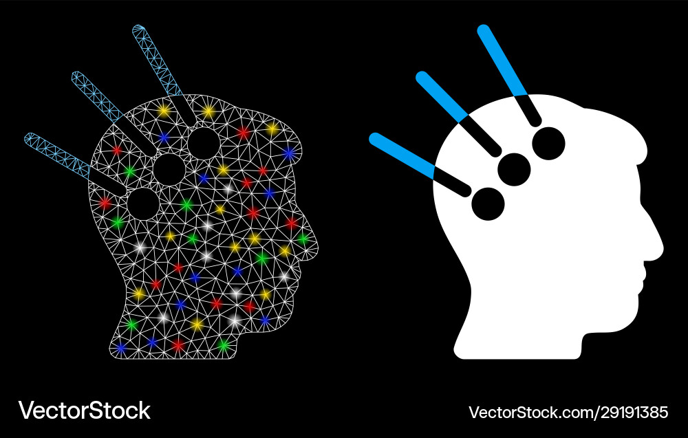 Flare mesh wire frame neural interface icon Flare mesh wire frame neural interface icon vector image