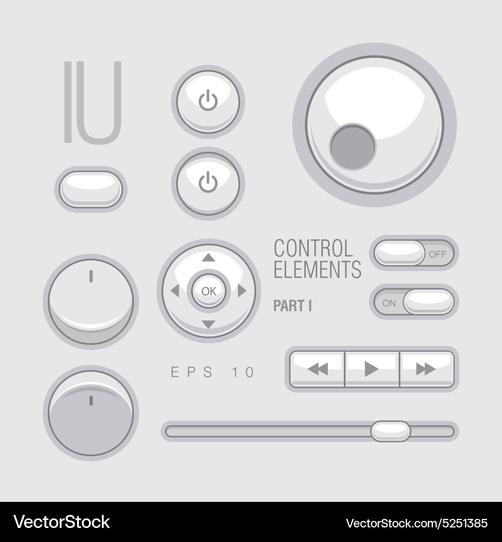 Flat web ui elements design gray vector image