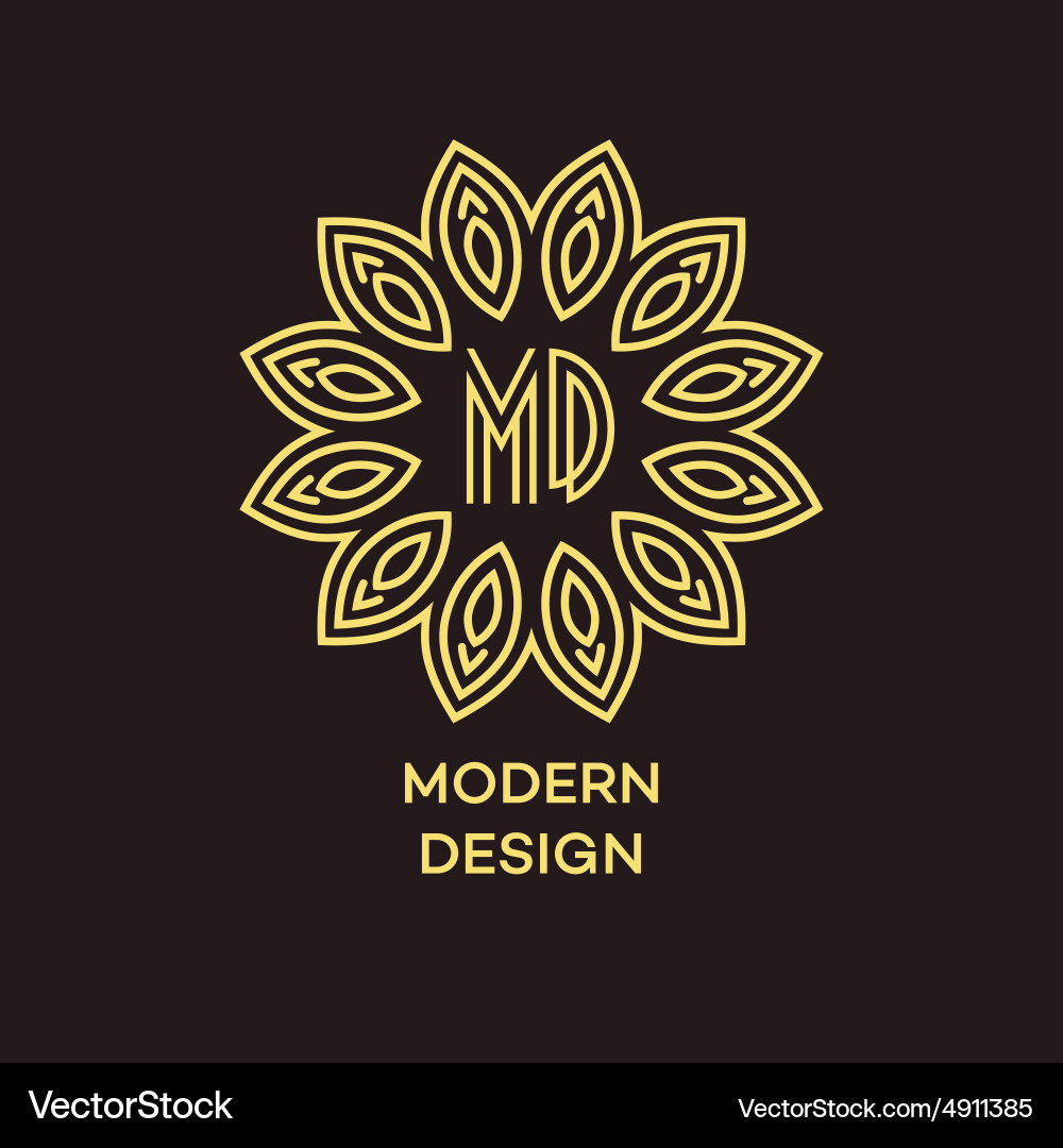 Geometric frame in mono line style vector image