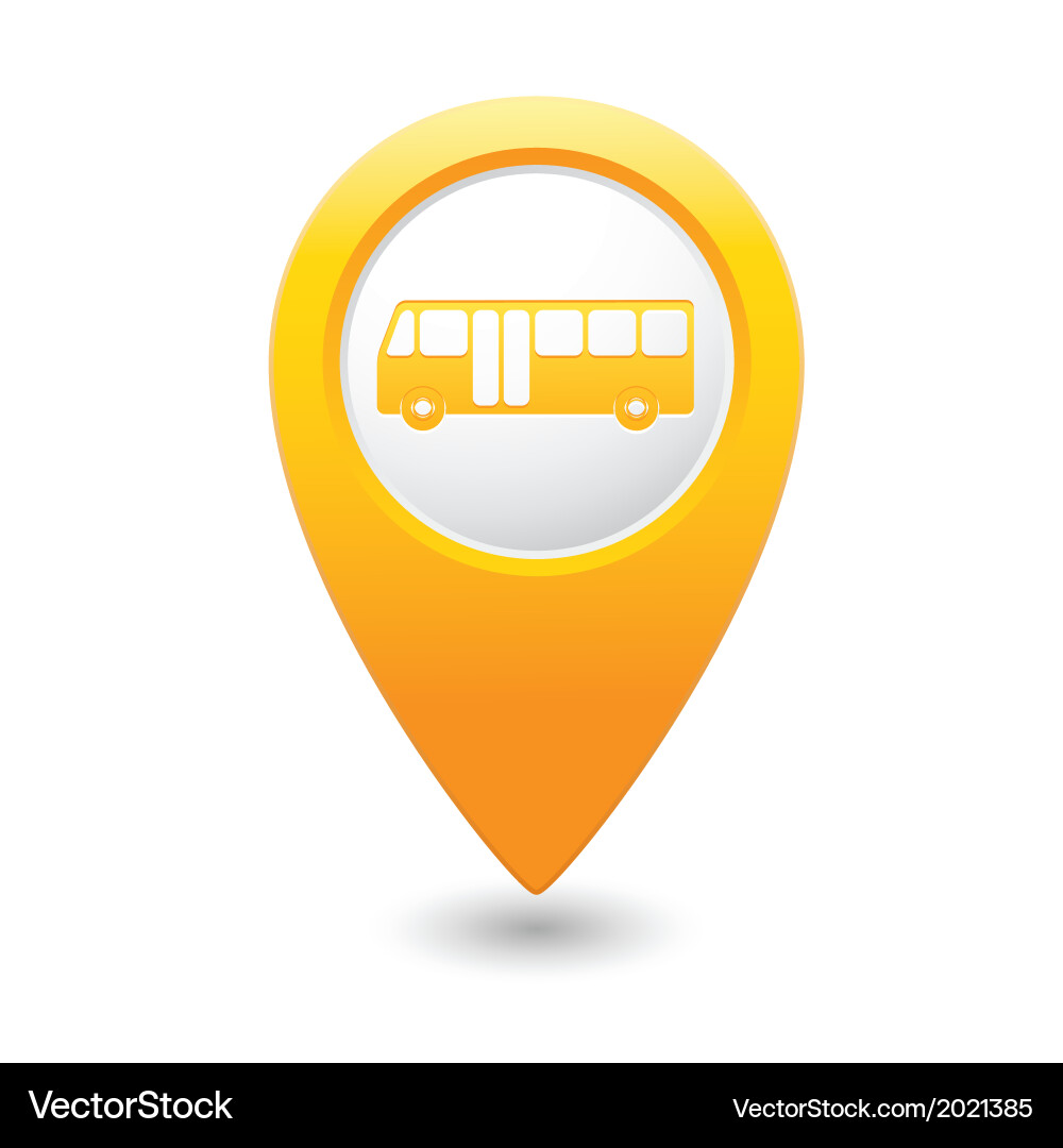 Landkarte von Yellow Bus Pointer vektorbild