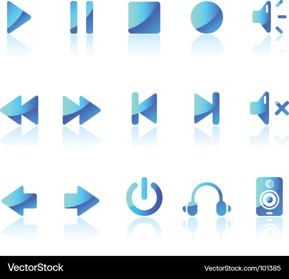 Medienwiedergabesymbole Vektorbild