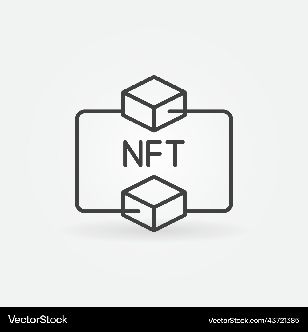 Nft with two blockchain blocks linear Nft with two blockchain blocks linear vector image