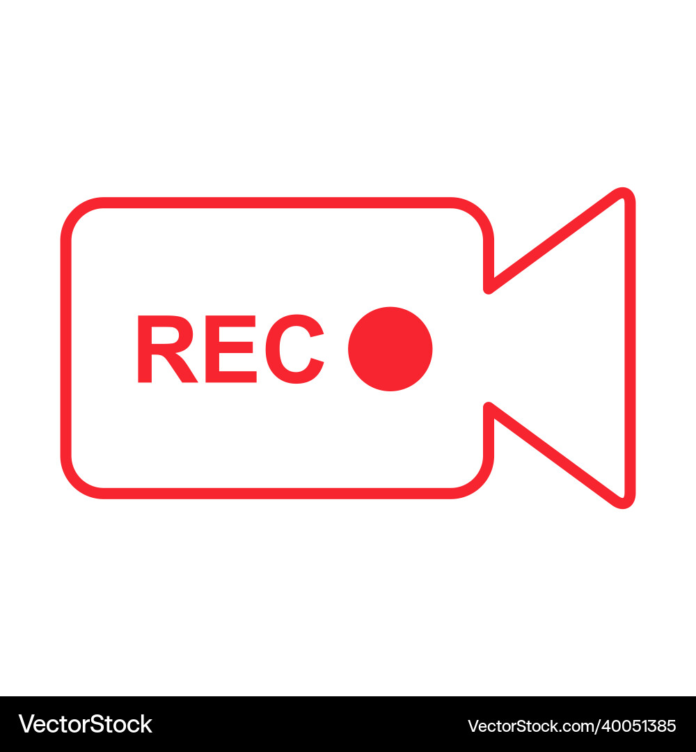 Recording sign button red app panel rec symbol Recording sign button red app panel rec symbol vector image