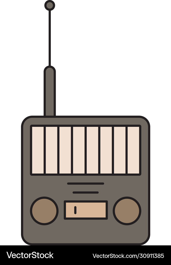 Retro Radio Symbol alte elektronische isoliert Retro Radio Symbol alte elektronische isoliert vektorbild