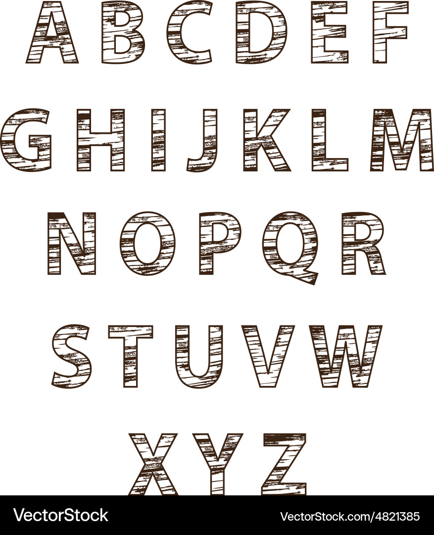 Rustic Tree Text Font vector image