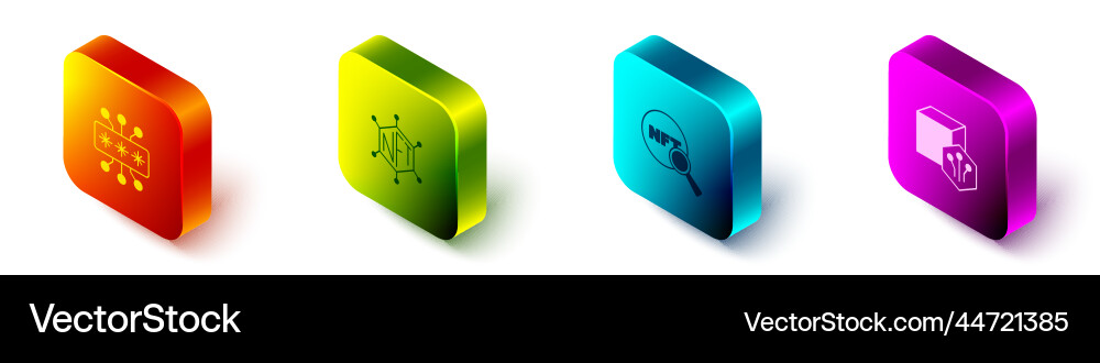 Set isometric cyber security nft blockchain Set isometric cyber security nft blockchain Vector Image