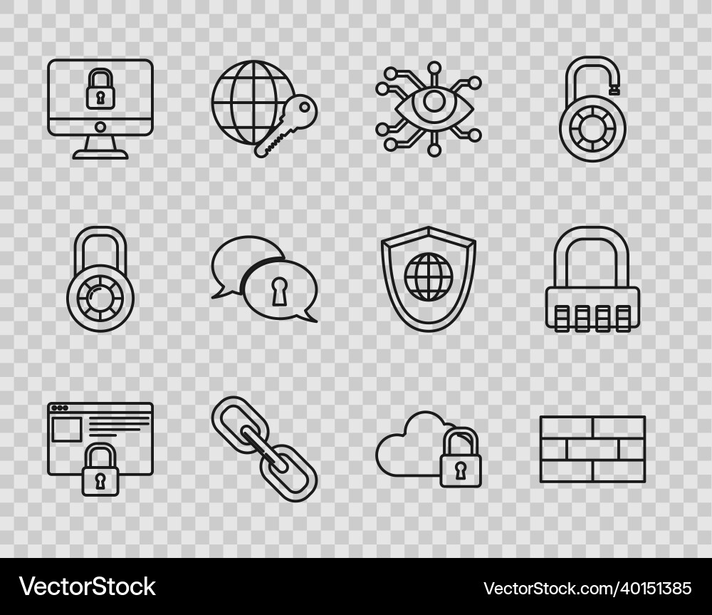 Set line secure your site with https ssl bricks Set line secure your site with https ssl bricks vector image