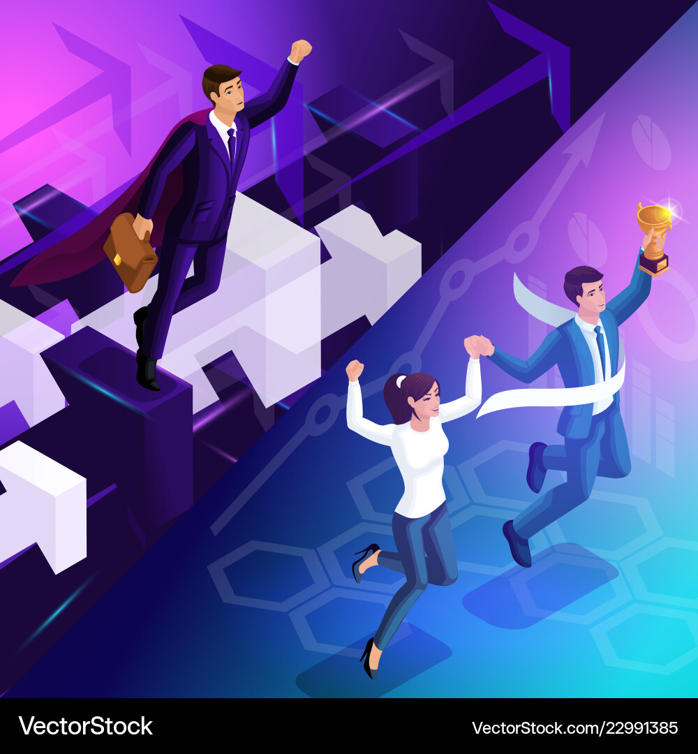 Triangular business concepts in isometrics Triangular business concepts in isometrics vector image