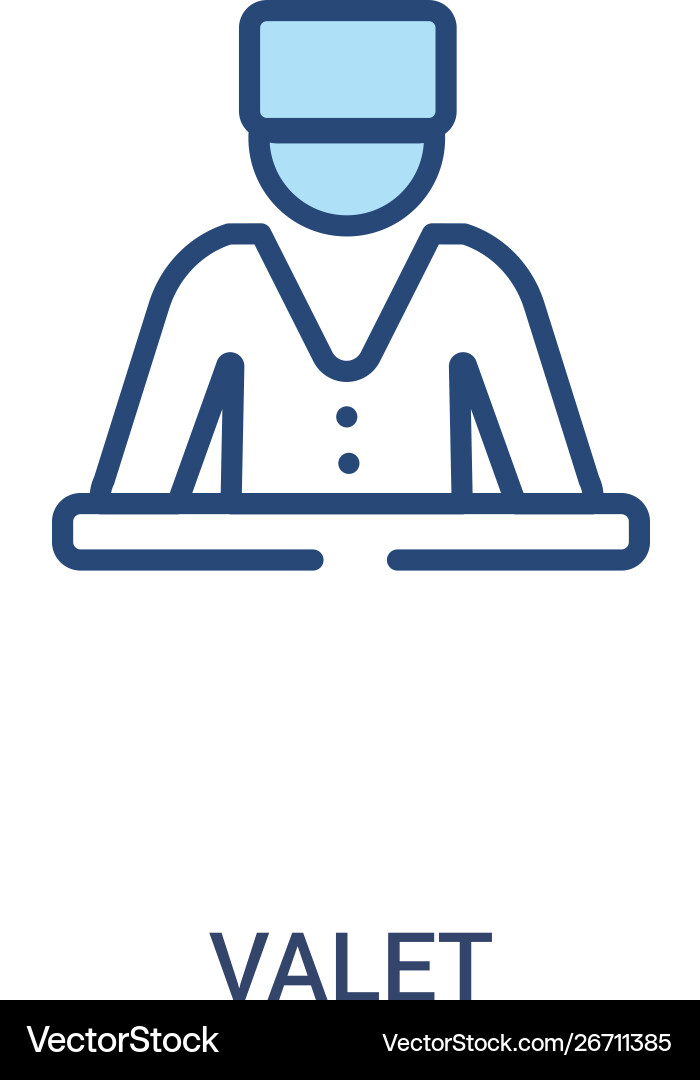 Valet concept 2 colored icon simple line element Valet concept 2 colored icon simple line element vector image