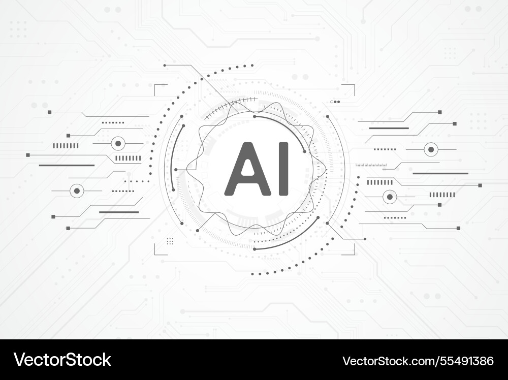Abstract artificial intelligence circuit line Abstract artificial intelligence circuit line vector image