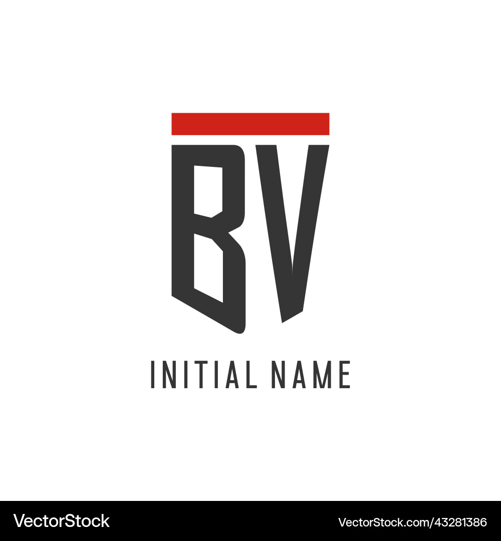 Bv initial esport logo with simple shield design Bv initial esport logo with simple shield design Vector Image