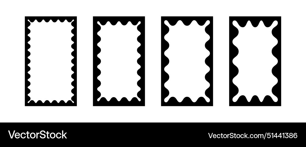 Cloudy wave curve edge frame wavy scalloped Cloudy wave curve edge frame wavy scalloped vector image