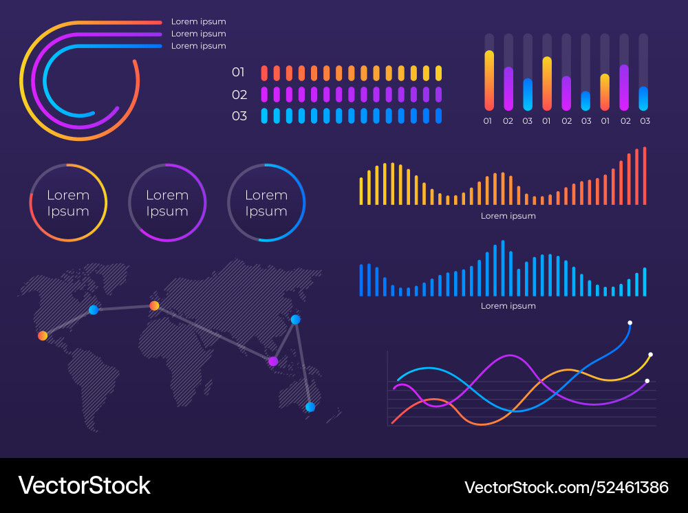 Dashboard element collection Vector Image