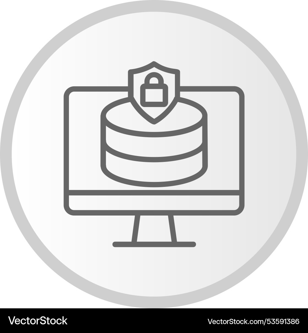 Database line circle grey icon Vector Image