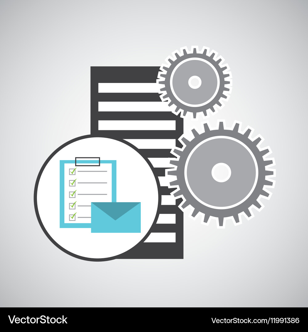 Database setting email mail check list vector image
