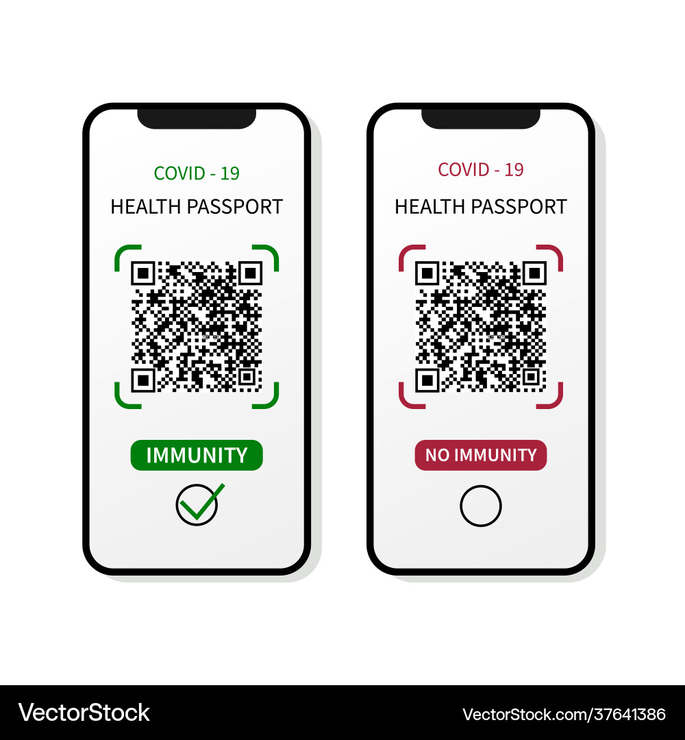 Digital health passport qr code test results Vector Image