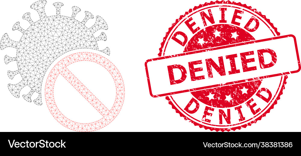 Distress Denied Runddichtung und Netznetz Distress Denied Runddichtung und Netznetz vektorbild