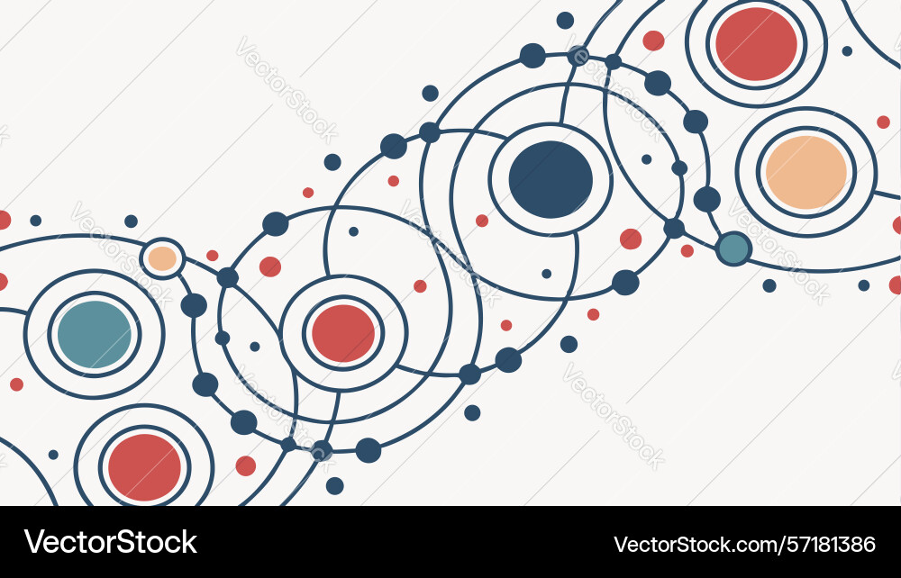 Dynamic intersecting circles abstract pattern vector image