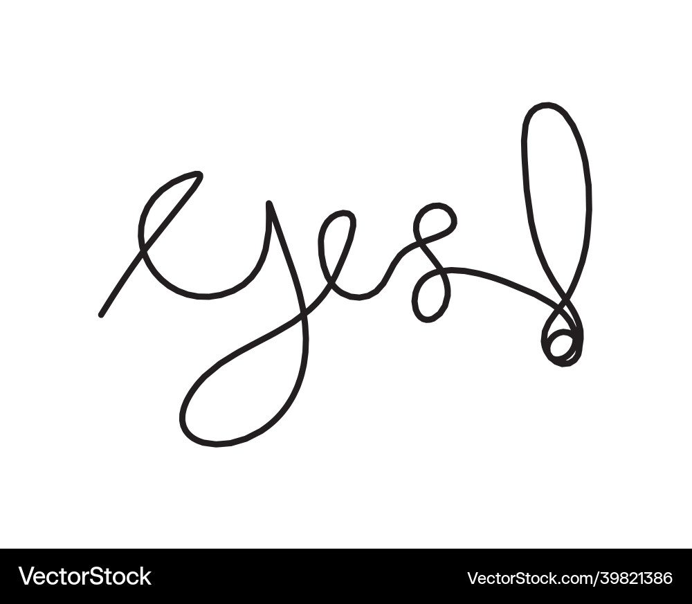 Exclamation mark as continuous line drawing vector image