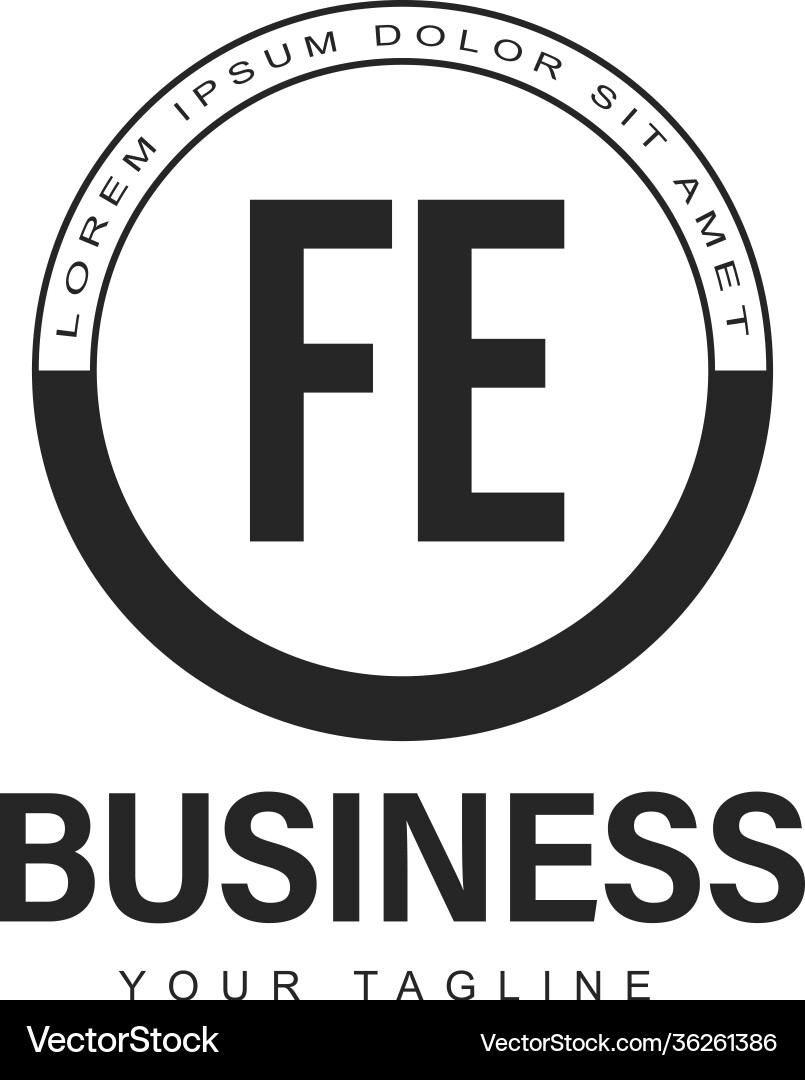 Fe initial a logo design with abstract style vector image