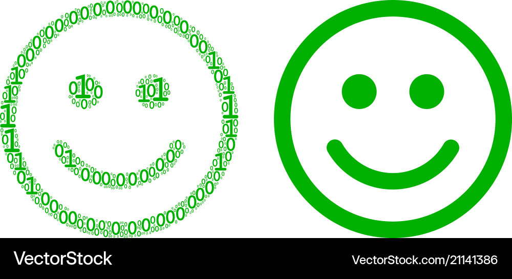 Glad smiley composition of binary digits Glad smiley composition of binary digits vector image