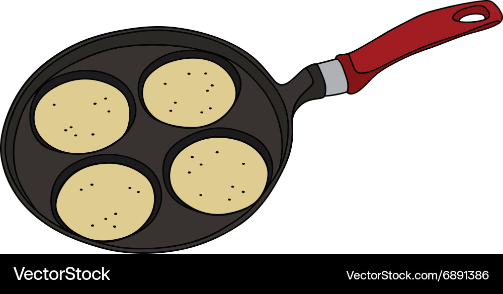 Griddle with pancakes Vector Image