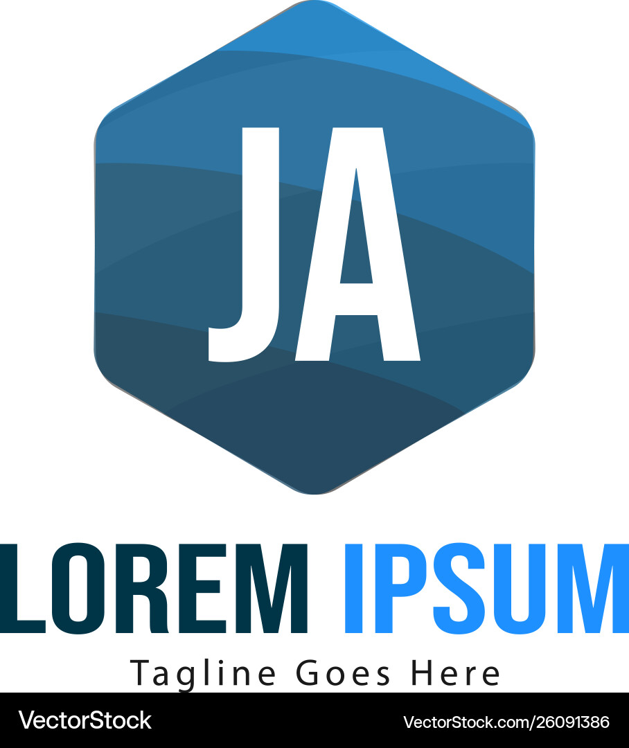 Initial ja logo template with modern frame Vector Image
