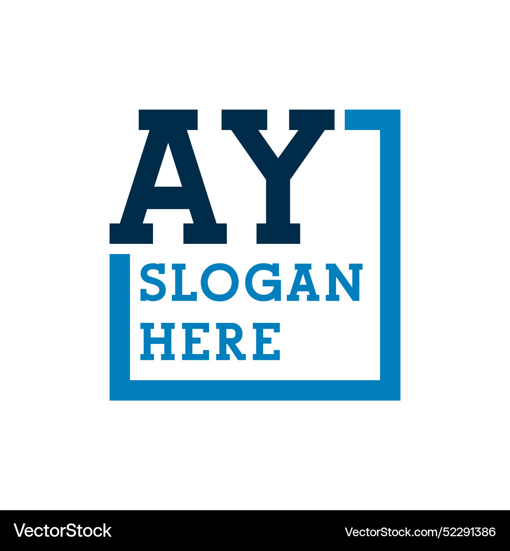 Minimal initials logo letters a and y ay initial Vector Image