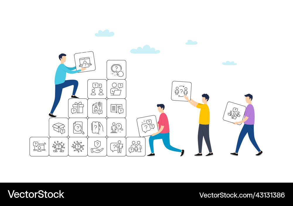 Questions line icons artificial intelligence Questions line icons artificial intelligence vector image