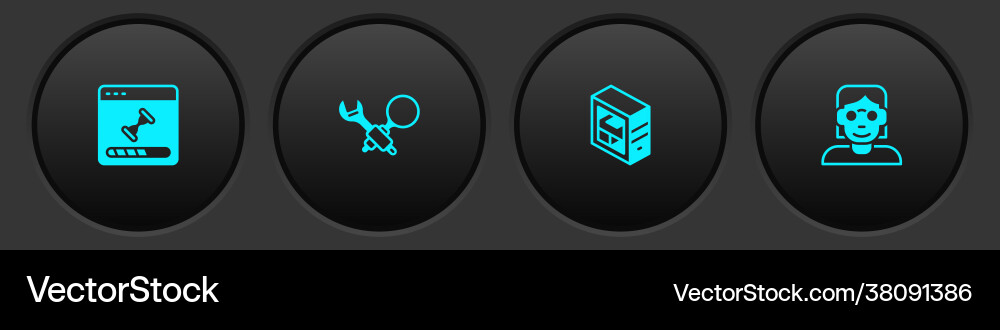 Set loading data window debugging computer vector image