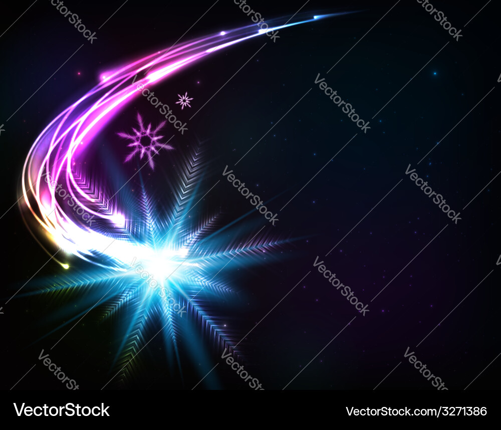 Shimmering Meteor Snowflake Vector Image
