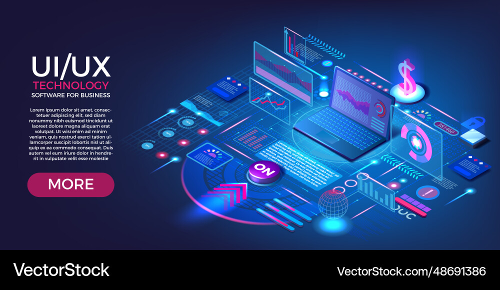 Ui technology internet website ux interface Ui technology internet website ux interface vector image