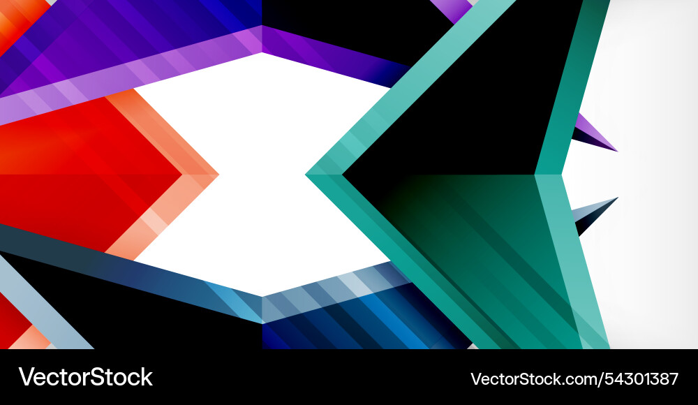 Abstract background color triangles and arrows vector image