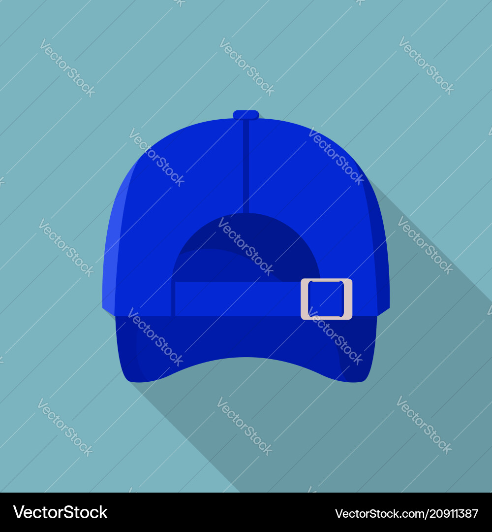 Back of blue baseball cap icon flat style Back of blue baseball cap icon flat style vector image