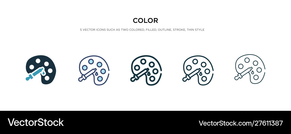 Color icon in different style two colored Vector Image