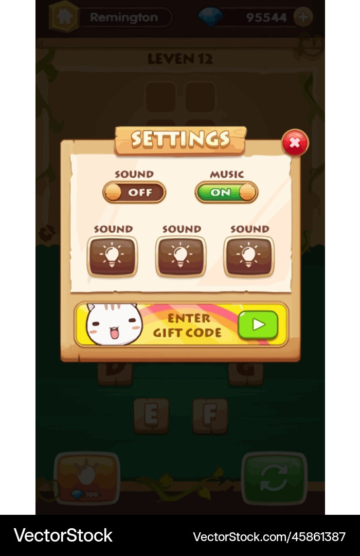 Complete set of level button game ui pop-up icon vector image