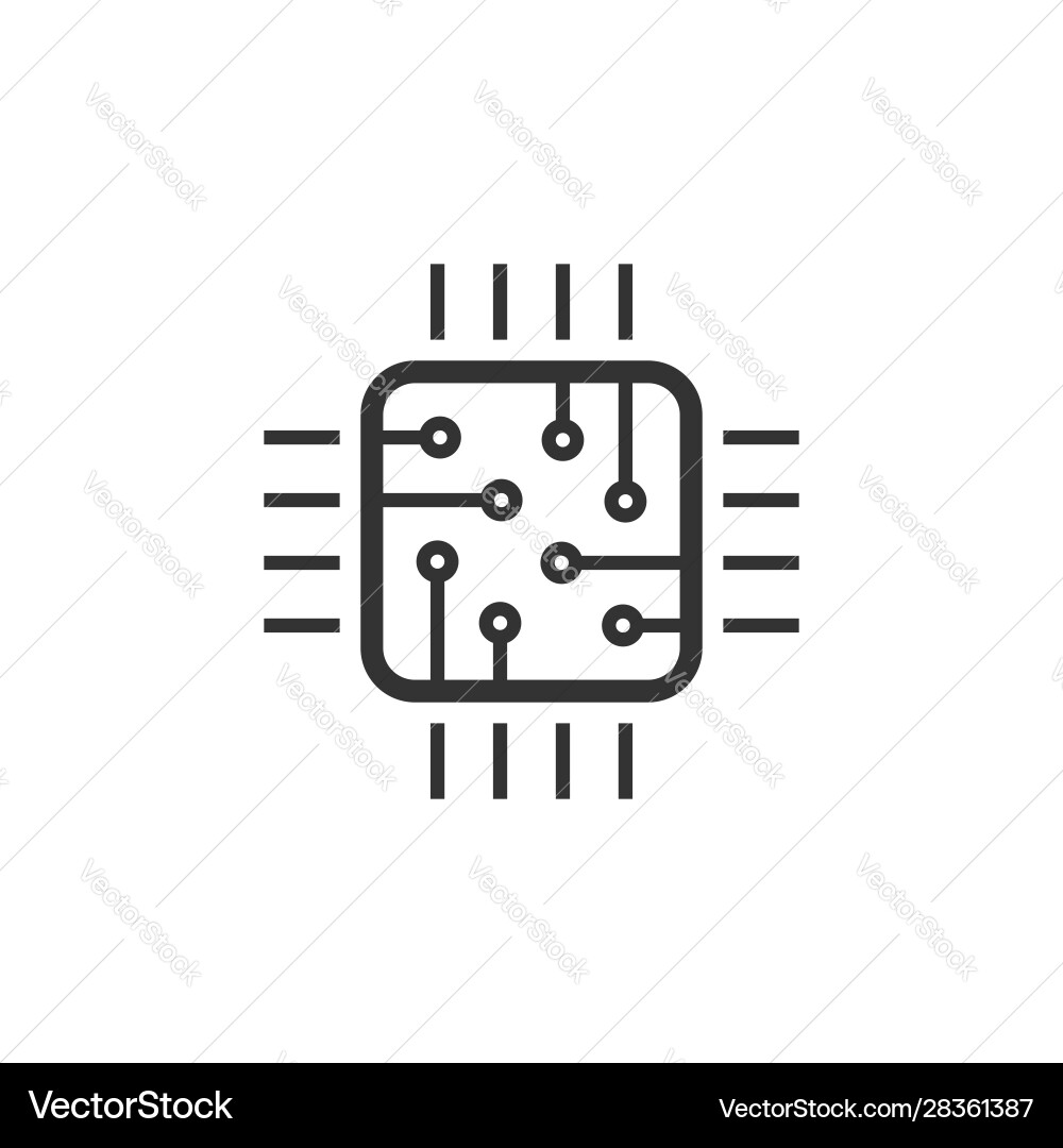 Computer cpu icon in flat style circuit board Computer cpu icon in flat style circuit board vector image