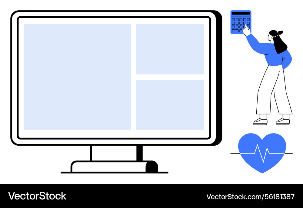 Digital health management with computer Digital health management with computer vector image