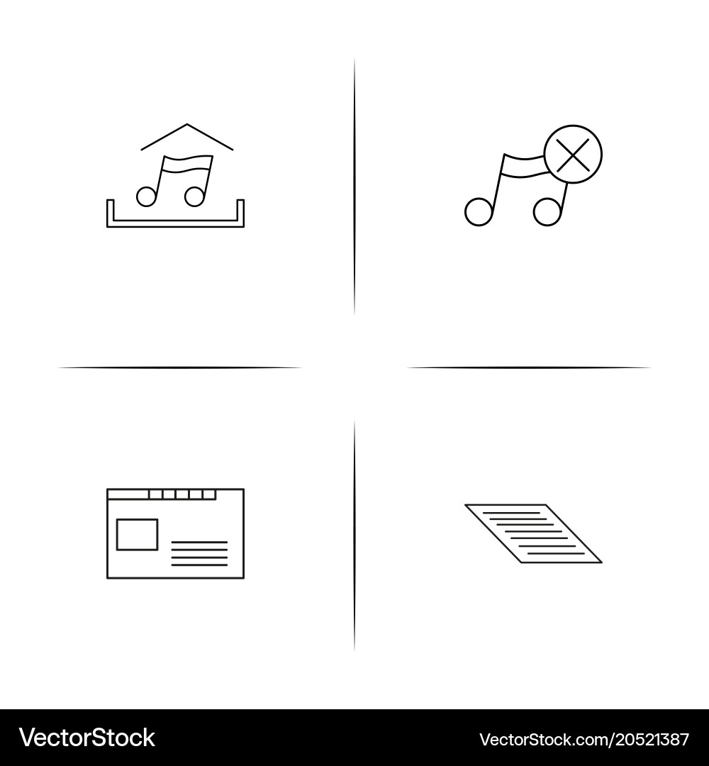 Files and folders sign simple linear icons set Vector Image