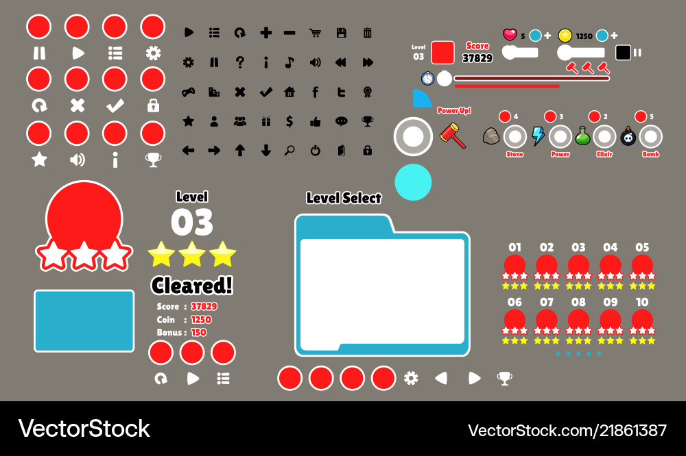Game user interface templates Vector Image