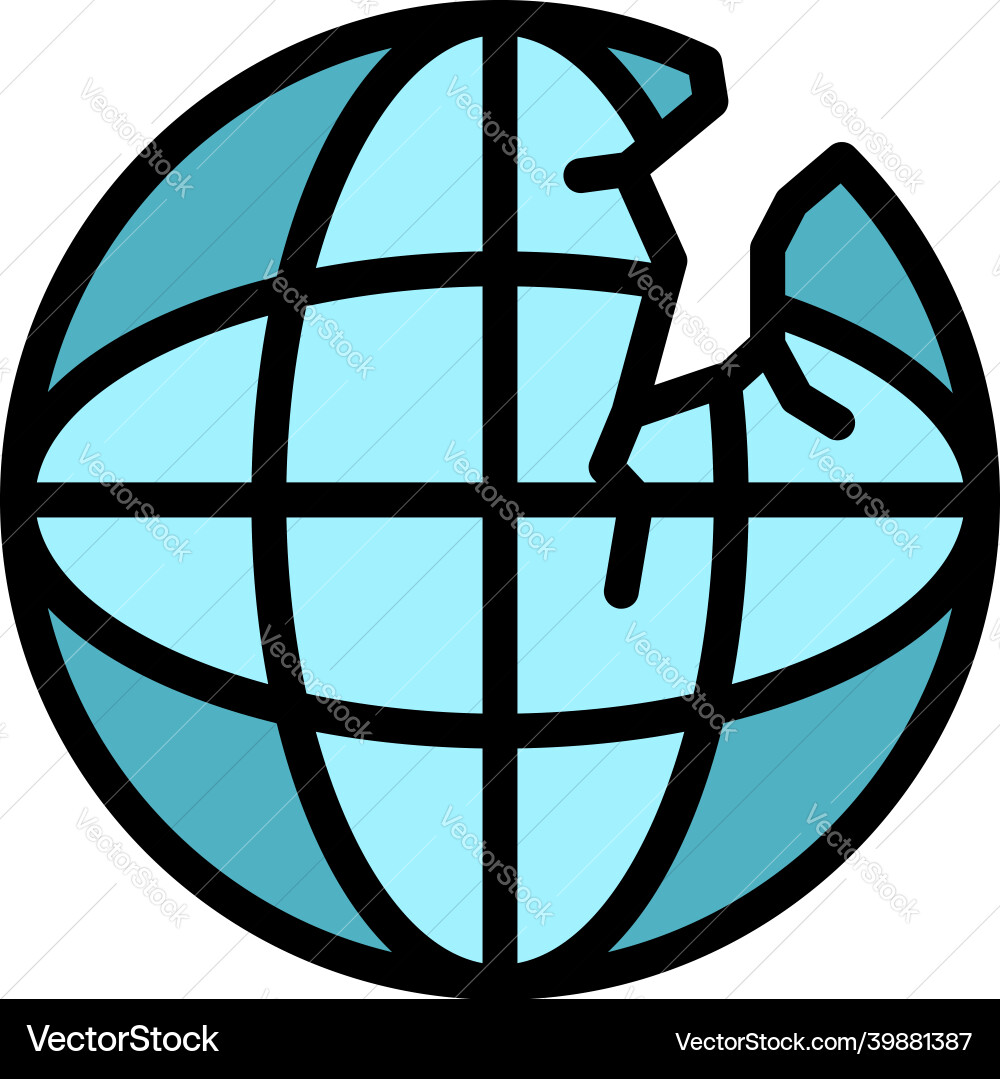 Global landslide icon color outline Global landslide icon color outline vector image