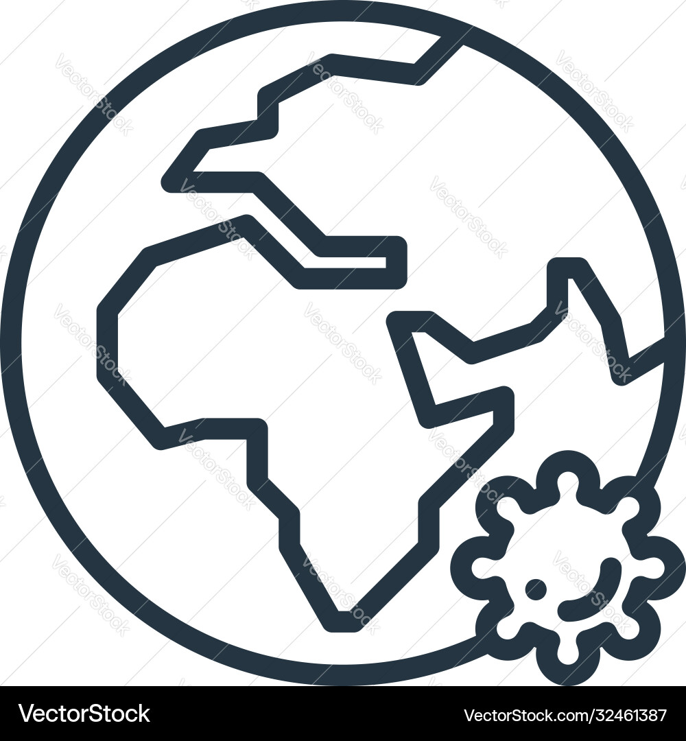 Globe icon editable stroke linear Globe icon editable stroke linear vector image