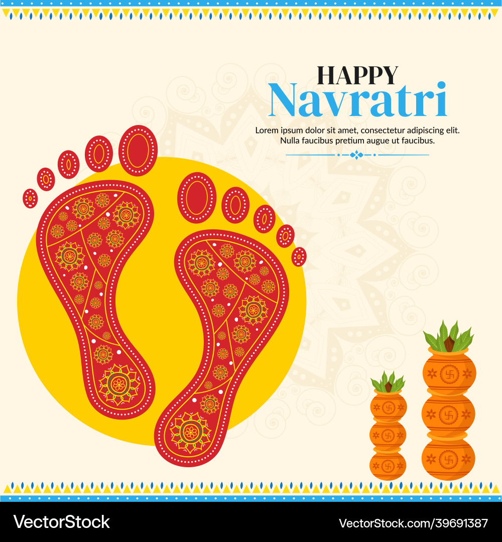 Happy navratri banner design vector image