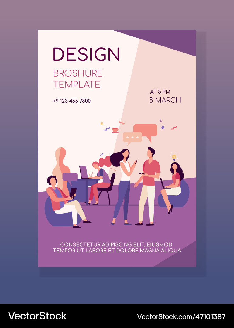 Hipster people talking and using computers in co Vector Image