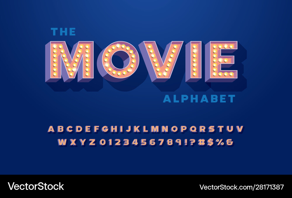 Lightbulb font vector image