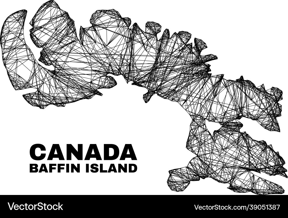 Net irregular mesh baffin island map Net irregular mesh baffin island map Vector Image