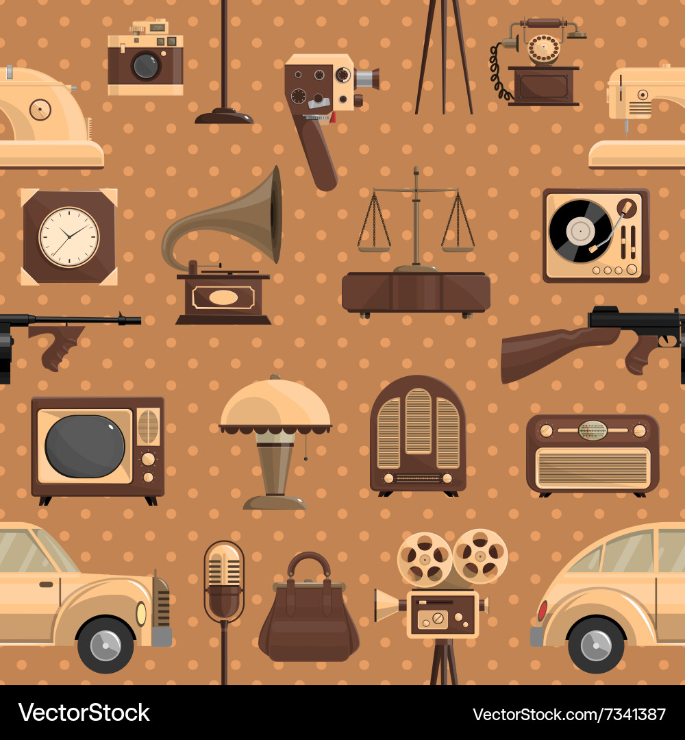 Retro seamless pattern vector image