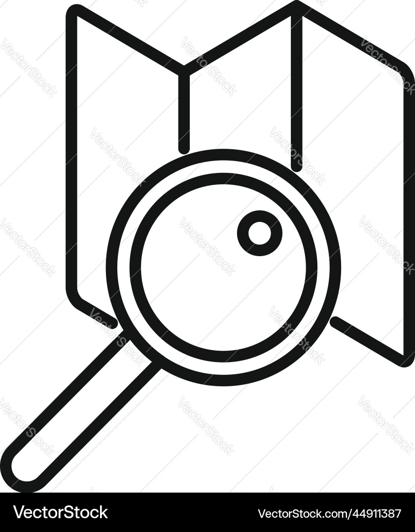 Search map icon outline interface web Search map icon outline interface web vector image